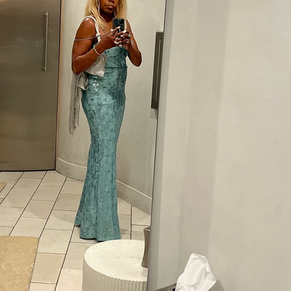 Speechless Blue Sequin Maxi Dress Mermaid Size 9 - Picture 12 of 13